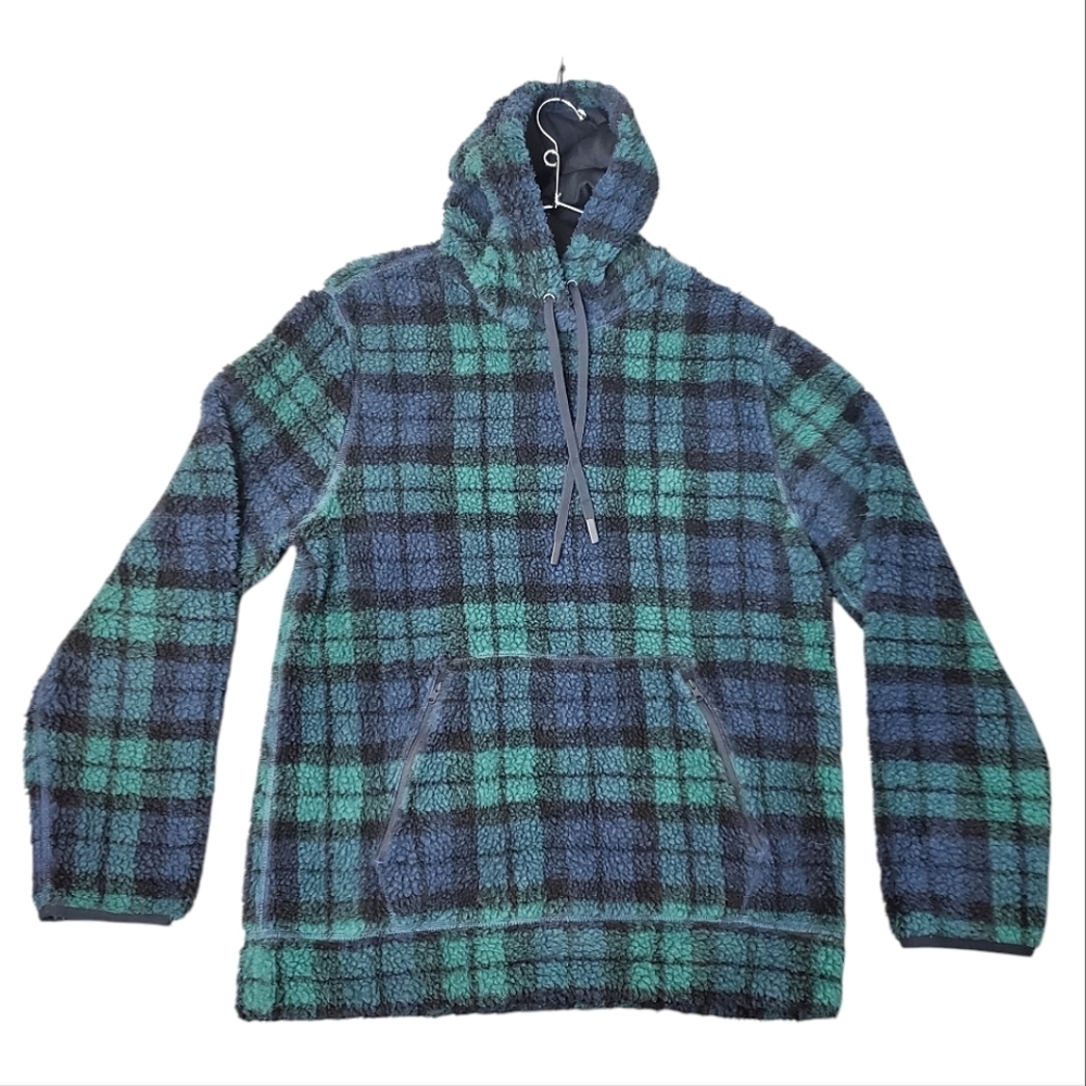 Vineyard Vines Hoodie Fleece Sherpa Oversized Plaid Gorpcore Cottagecore Hiking
